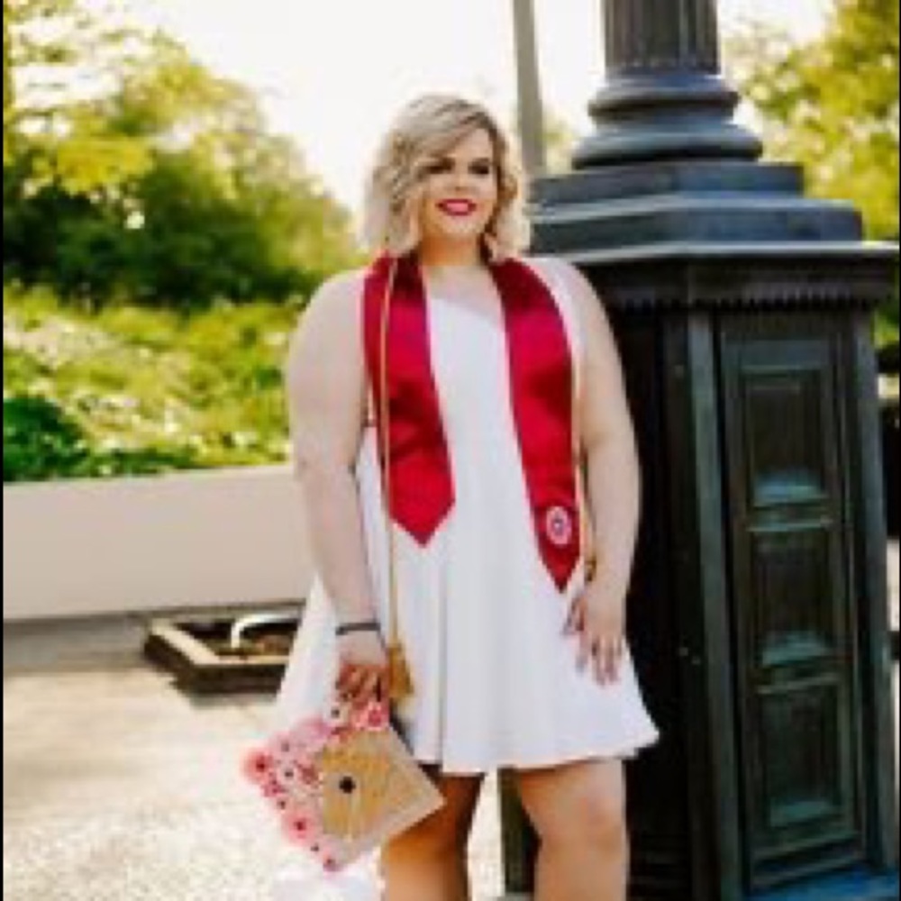 Spaghetti Strap Crepe Plus Fit-and-Flare Dress